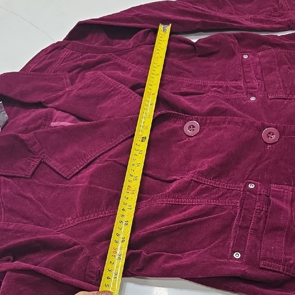 Chico's Rich Burgundy Corduroy Blazer Sz3 (Chicos Size, Migh Fit 3X) Pre-owned - Picture 4 of 7